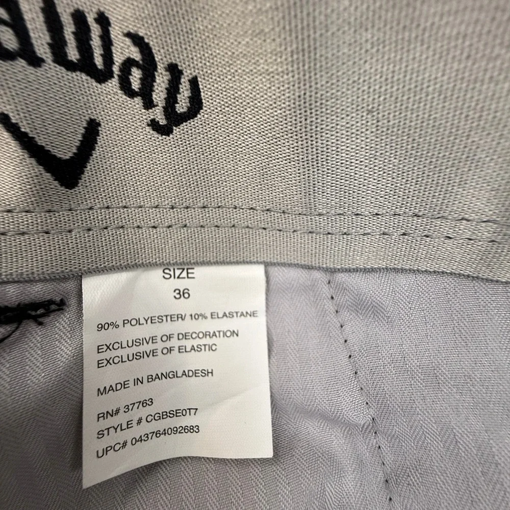 Callaway Golf Shorts Mens 36 Grey Performance Stretch Flat Front CGBSE0T7
